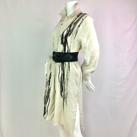 Joh Dresses & Skirts - JOH LINEN TUNIC ABSTRACT PRINT DRESS